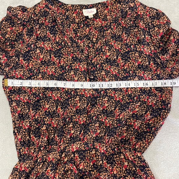 Silk Floral Ruffle Dress Size Small - Picture 9 of 13